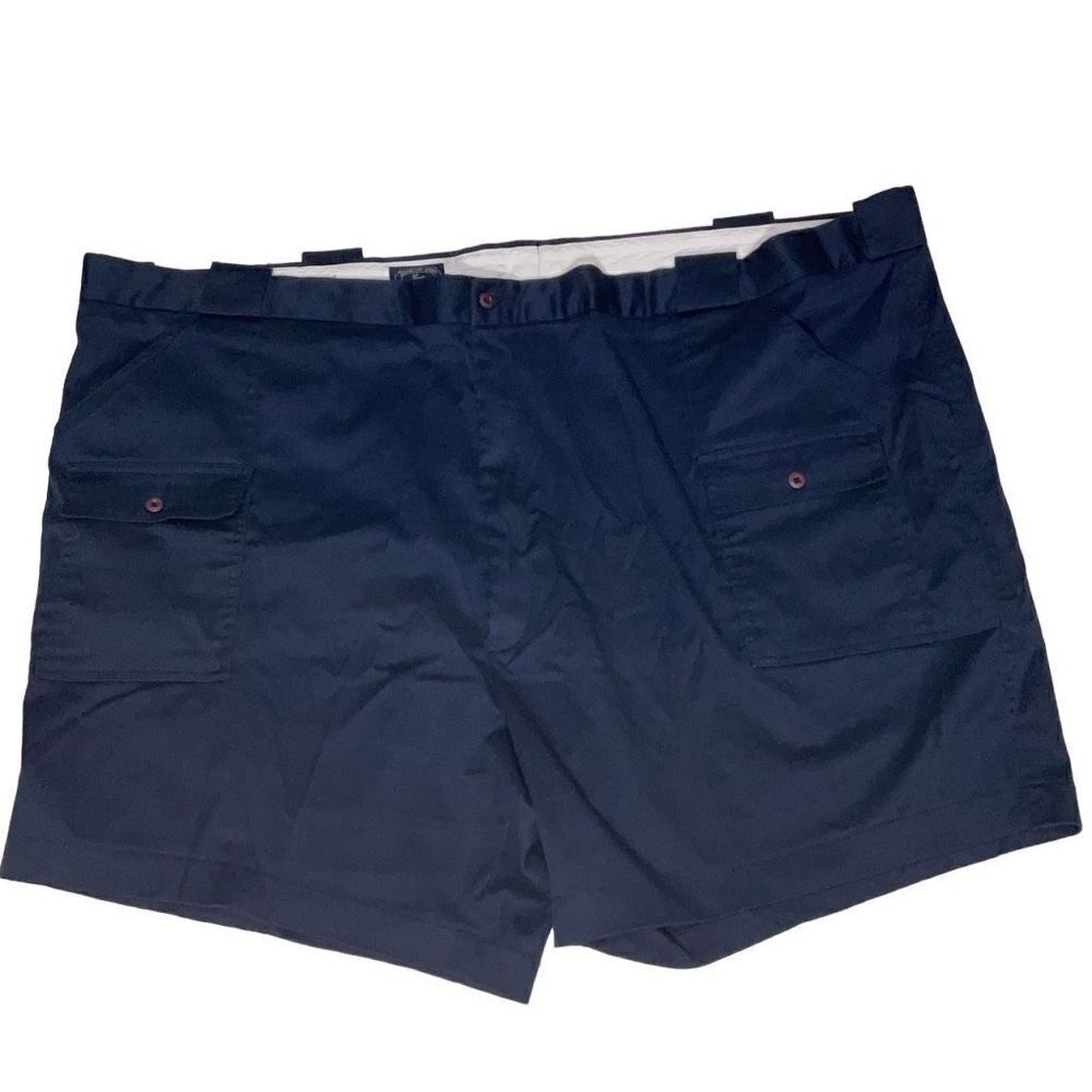 Vtg Navy Blue Jonathan Quale Cargo Shorts Belt Loops Flat Front Big nTall Sz 60B
